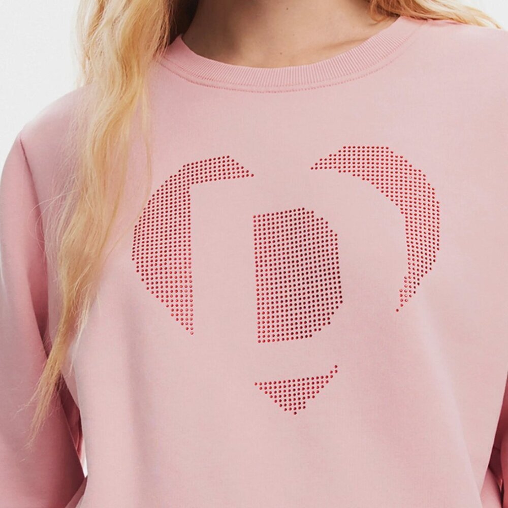Desigual | Pink Heart Logo Sweatshirt | XL - Picture 6 of 7